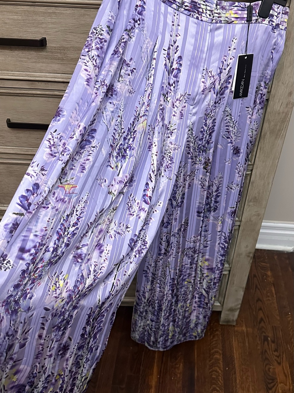 Floral Lavender Pleated Maxi Skirt